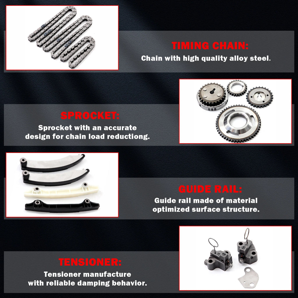 Engine Timing Chain Kit for Dodge Ram 1500, Jeep Liberty (2002-2003)