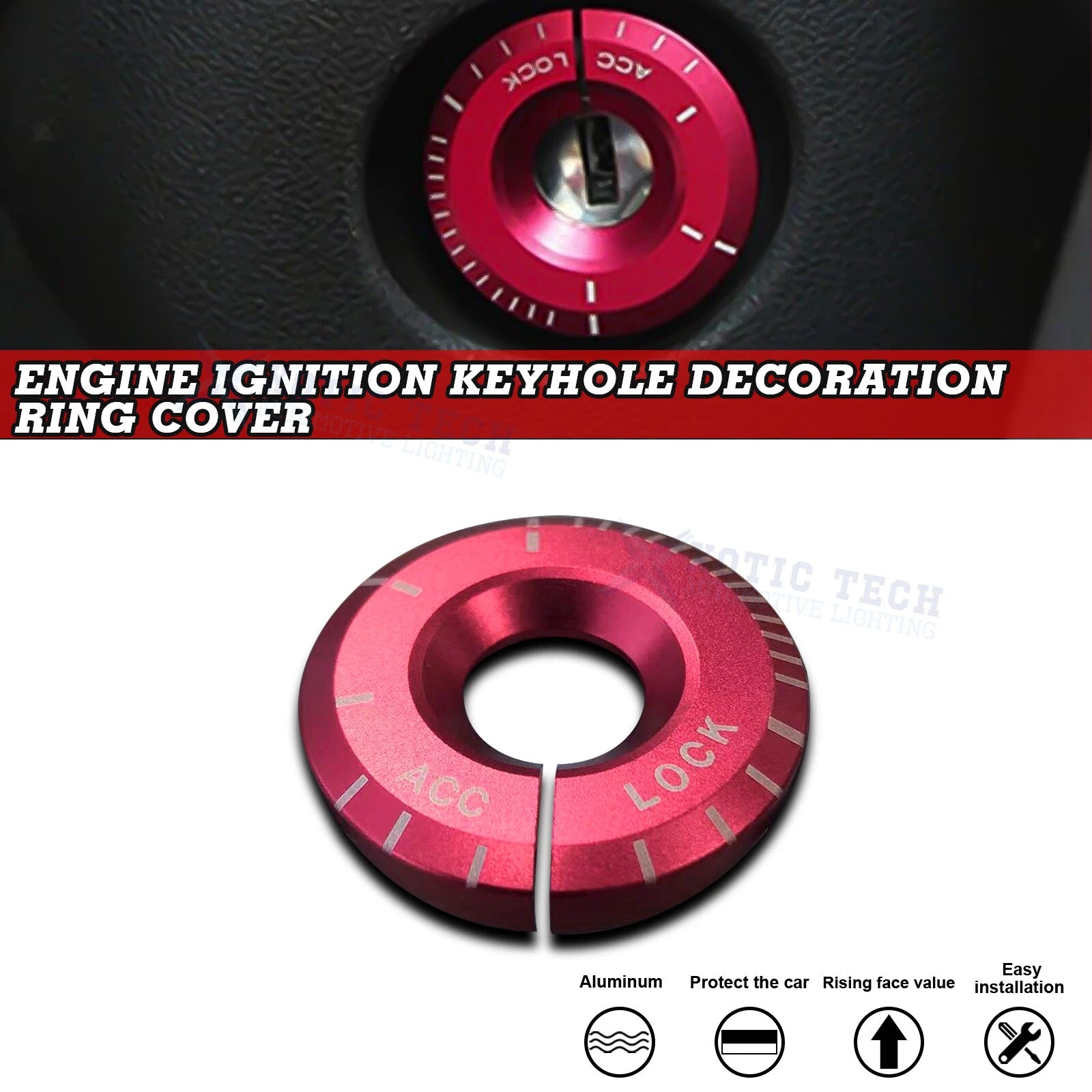 Ignition Keyhole Ring Cap Cover for VW Golf GTI Jetta Audi A3 A4 TT (2004–2024)