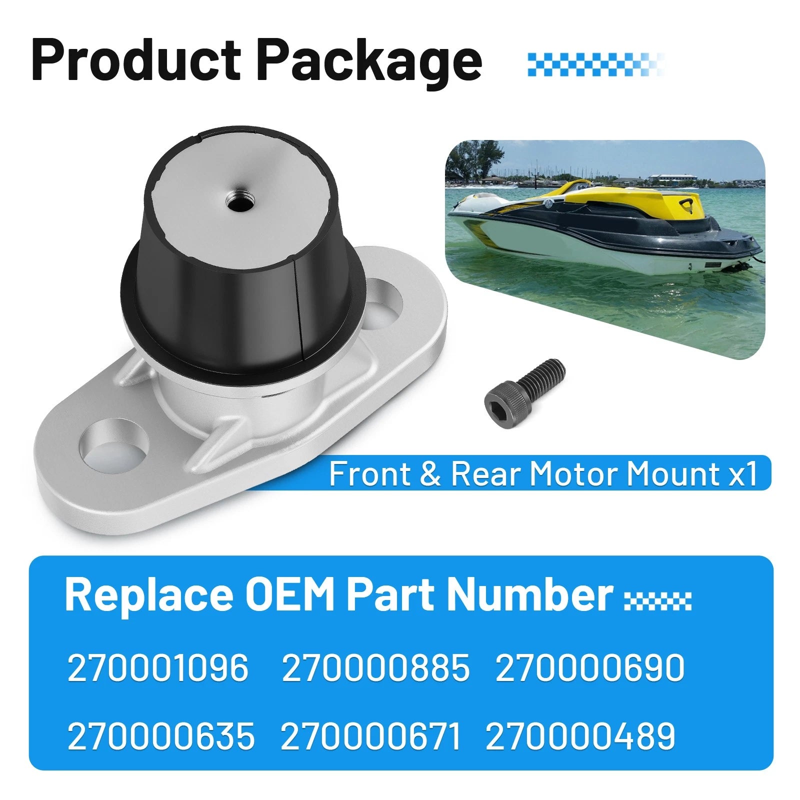 Motor Mount Front/Rear 270001096 for Sea Doo RXP GTX RXT GTI (2002–2018)