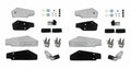 Door Glass Mounting Bracket Guide Kit Left Right for Ford Mustang (1969–1970)