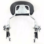 Adjustable Skull Backrest Sissy Bar w/ Pad for Harley FLHR FLHX (2007–2015) Chrome