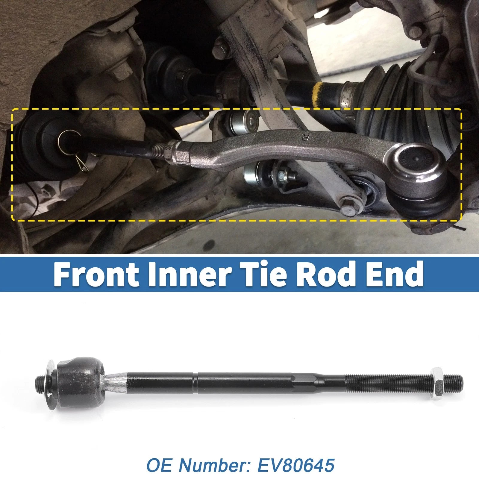 2X Front Inner Tie Rod End Links for Dodge Grand Caravan (2005–2007) No.EV80645