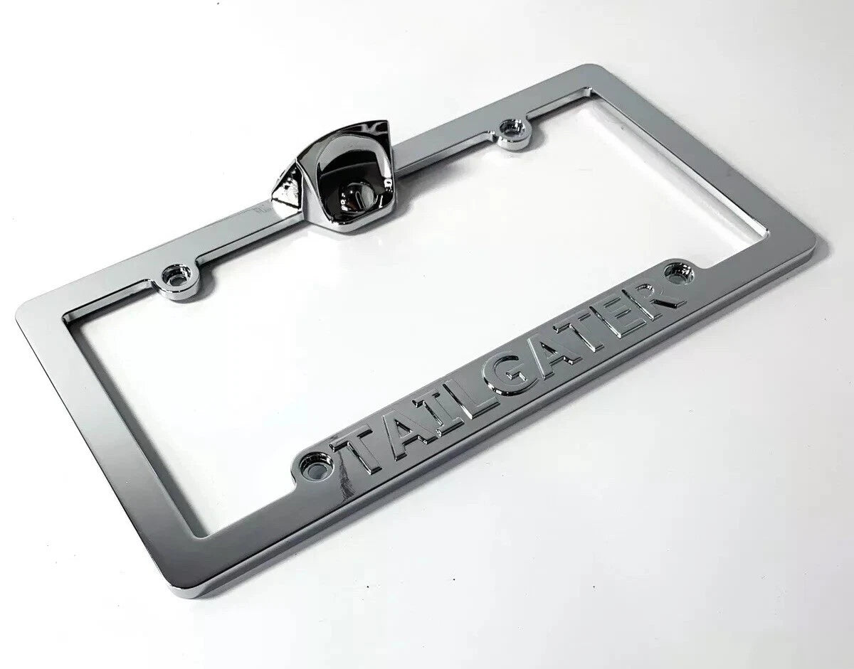 Chrome Tailgate License Plate Frame W Bottle Opener for Chevy Silverado (2019–2024)