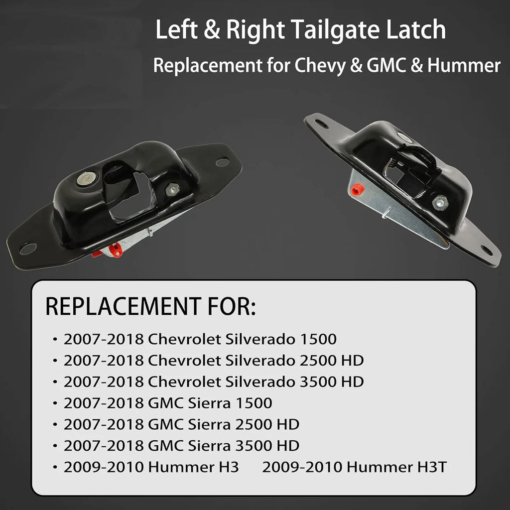 2X Tailgate Latch Assembly for GMC Sierra, Chevy Silverado (2007-2018)