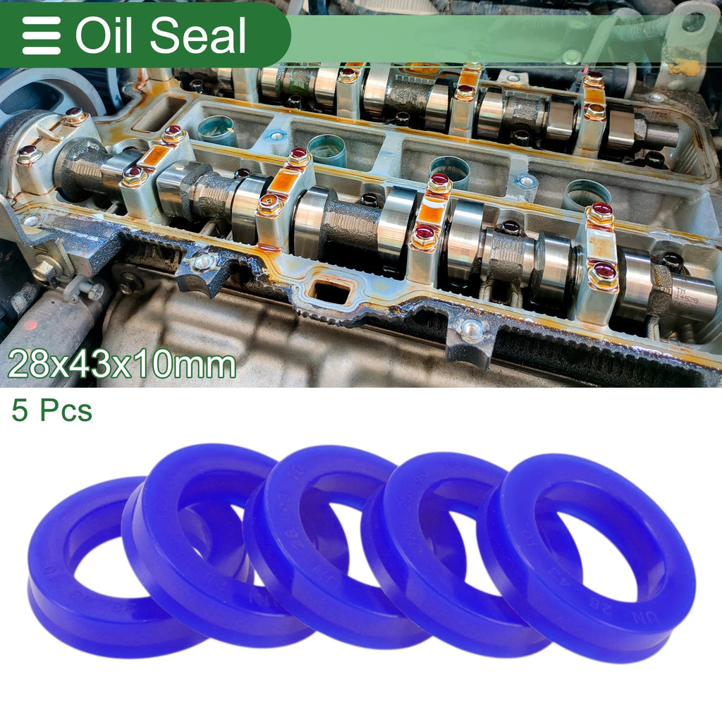 Set of 5 Oil Seal Rotary Shaft Seal 28x43x10mm High Pressure for Various Models