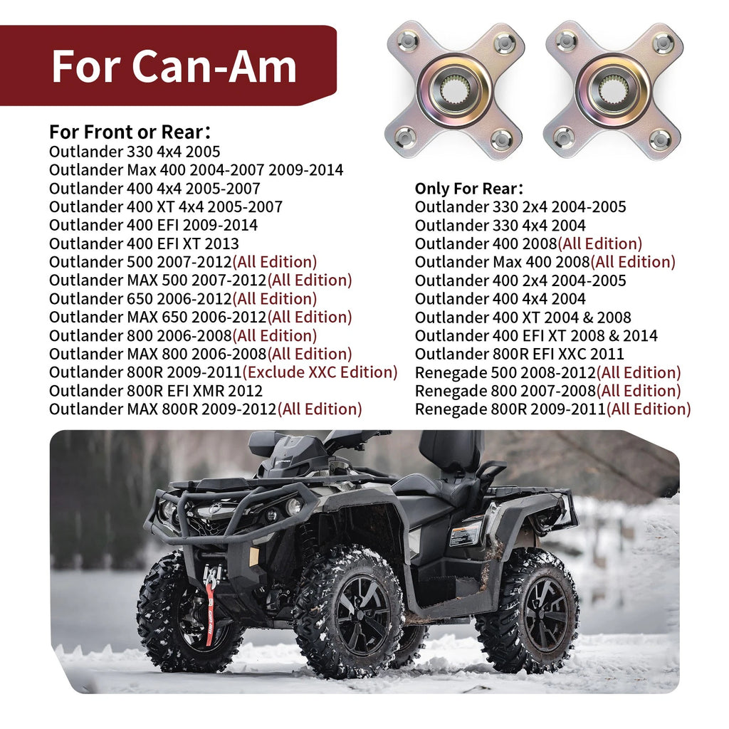Front Rear Wheel Hub for Can-Am Outlander 330 400 500 650 800 800R (2004–2014)