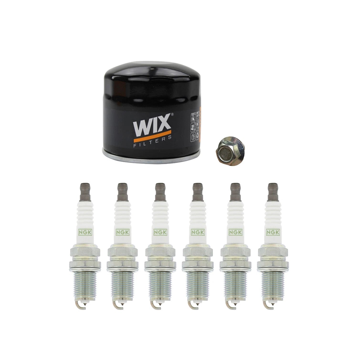 Wix Engine Oil Filter & NGK 6 Platinum Spark Plugs for Santa Fe Tucson Rodeo