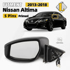 Left Side Mirror for Nissan Altima (2013–2018) with Signal Lamp, Power, 5 Pin