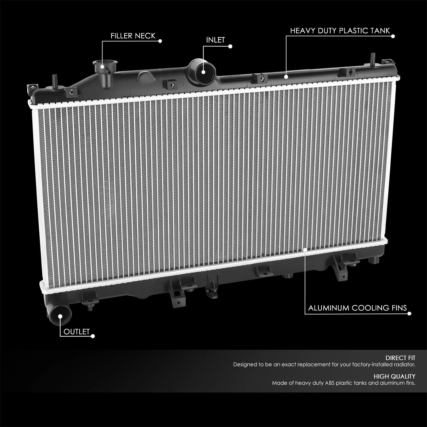 Aluminum Core Cooling Radiator for Subaru Forester (2014–2018) DPI 13424