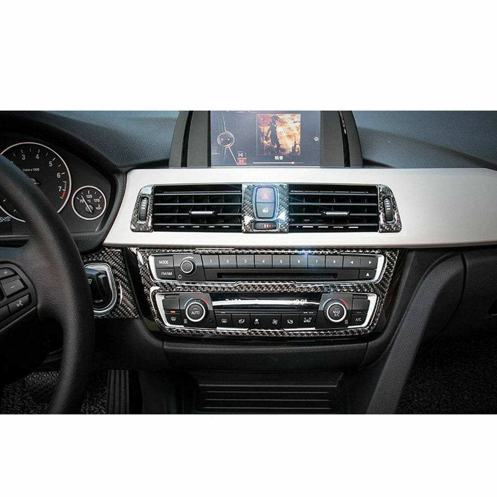 Carbon Fiber Interior Media AC Control Panel Trim for BMW 3 4 Series (F30)