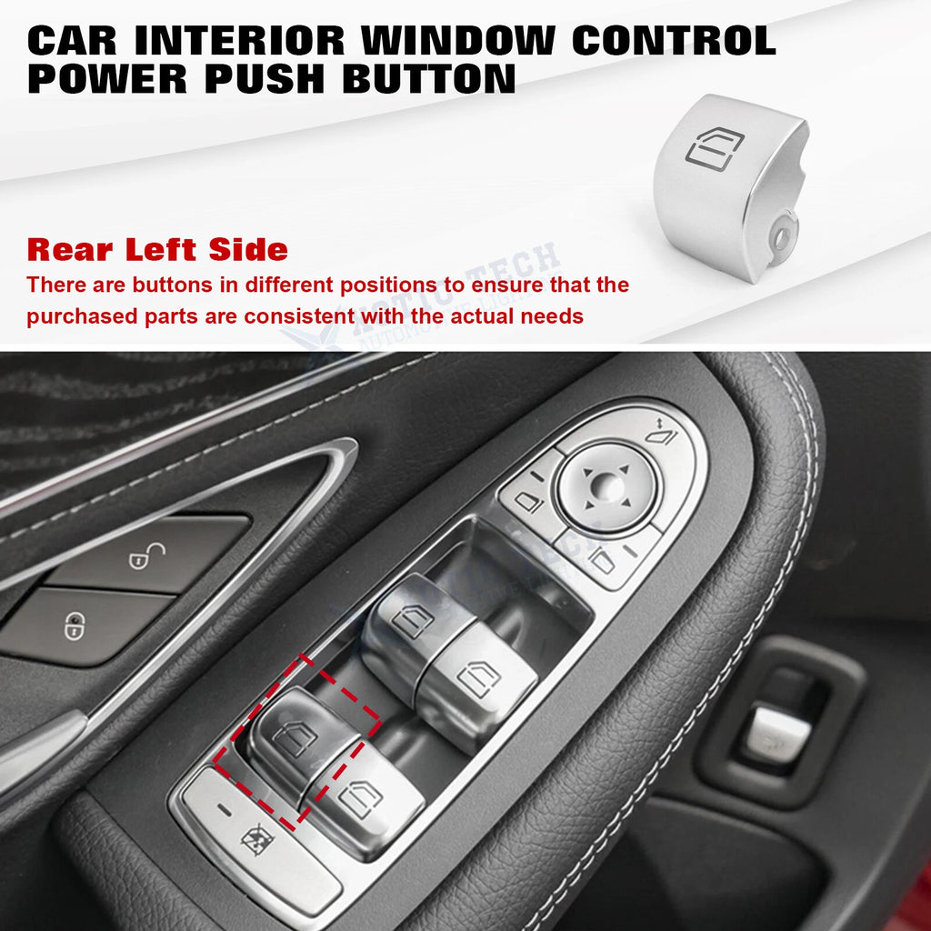 Rear Left Power Window Master Switch Repair Button Cap for Benz C-Class (2015-2021)