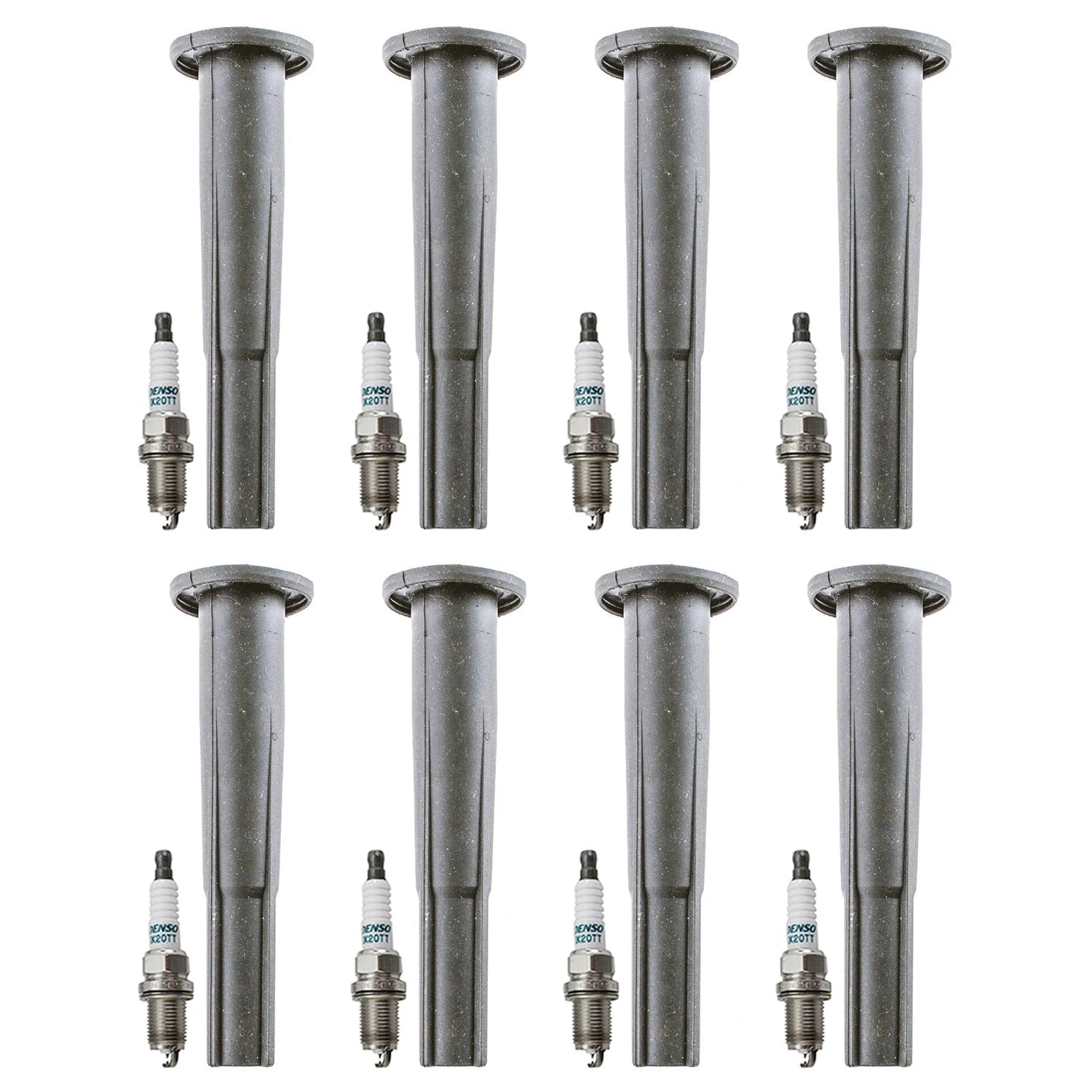 Set of 8 Denso Iridium TT Spark Plugs & Coil Boots for Lexus GS400 LS400 SC400 (1991–2000)