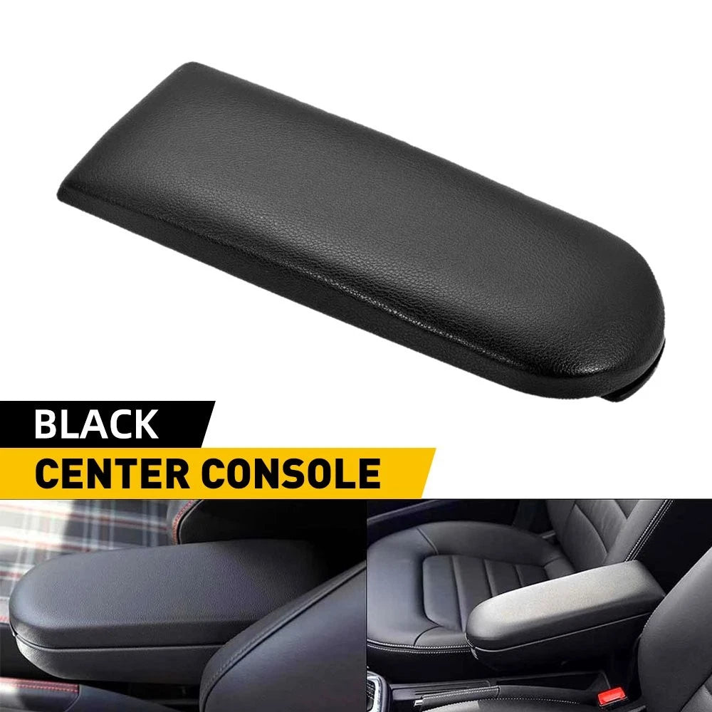 Black PU Leather Console Armrest Cover for VW Jetta Golf Beetle
