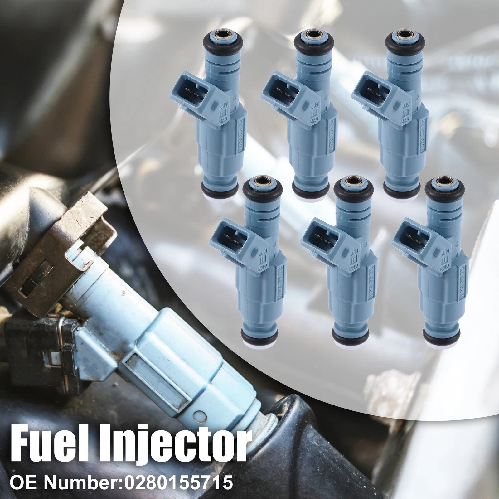 Set of 6 Fuel Injectors F5DZ-9F593-B for Ford Taurus, Crown Victoria (1996–1998)