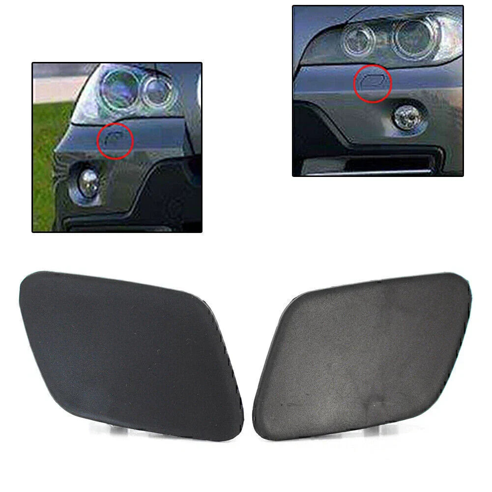 Front Bumper Headlight Washer Nozzle Covers for BMW X5 (2006-2012)
