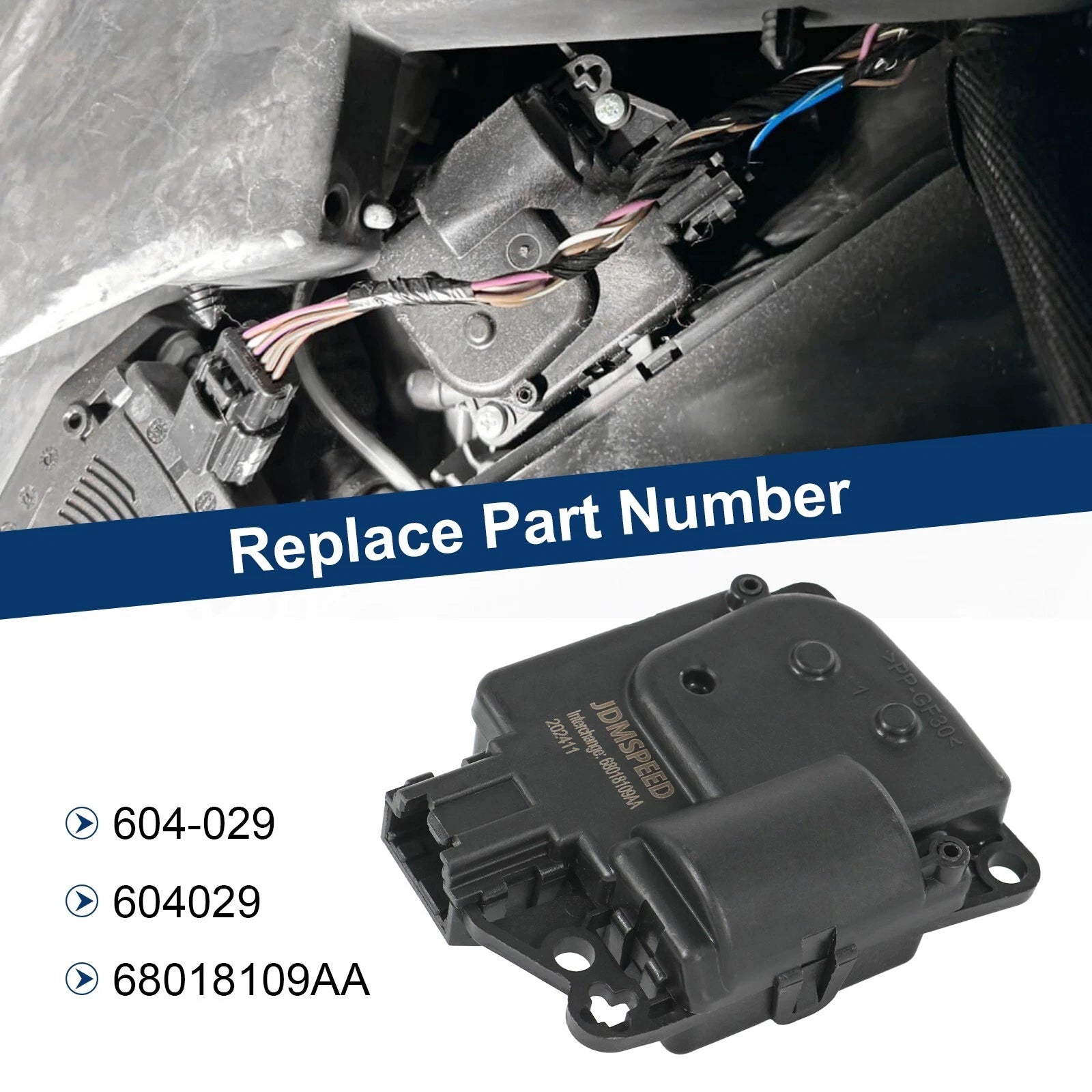 A/C Heater Air Blend Door Actuator for Jeep Wrangler Compass (2007-2021)