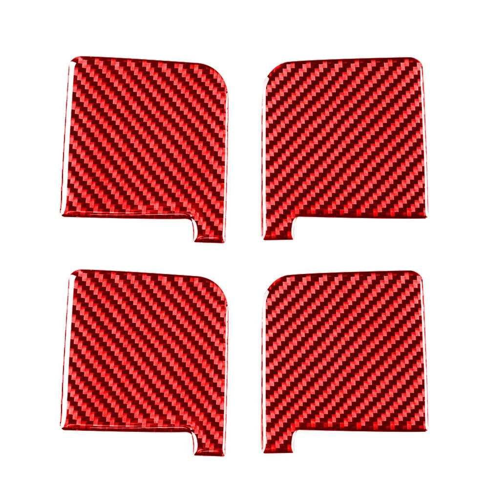 Set of 4 Red Carbon Fiber Door Handle Bowl Covers for Toyota Tundra (2014–2021)