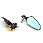1 Pair 7/8" 22mm Gold Handle Bar End Side Rearview Mirrors for Motorcycle
