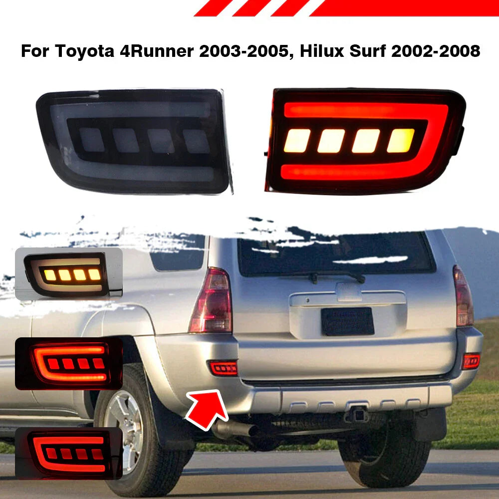 4in1 Rear Bumper Reflector Lights Smoked for Toyota 4Runner/Hilux (03-09)