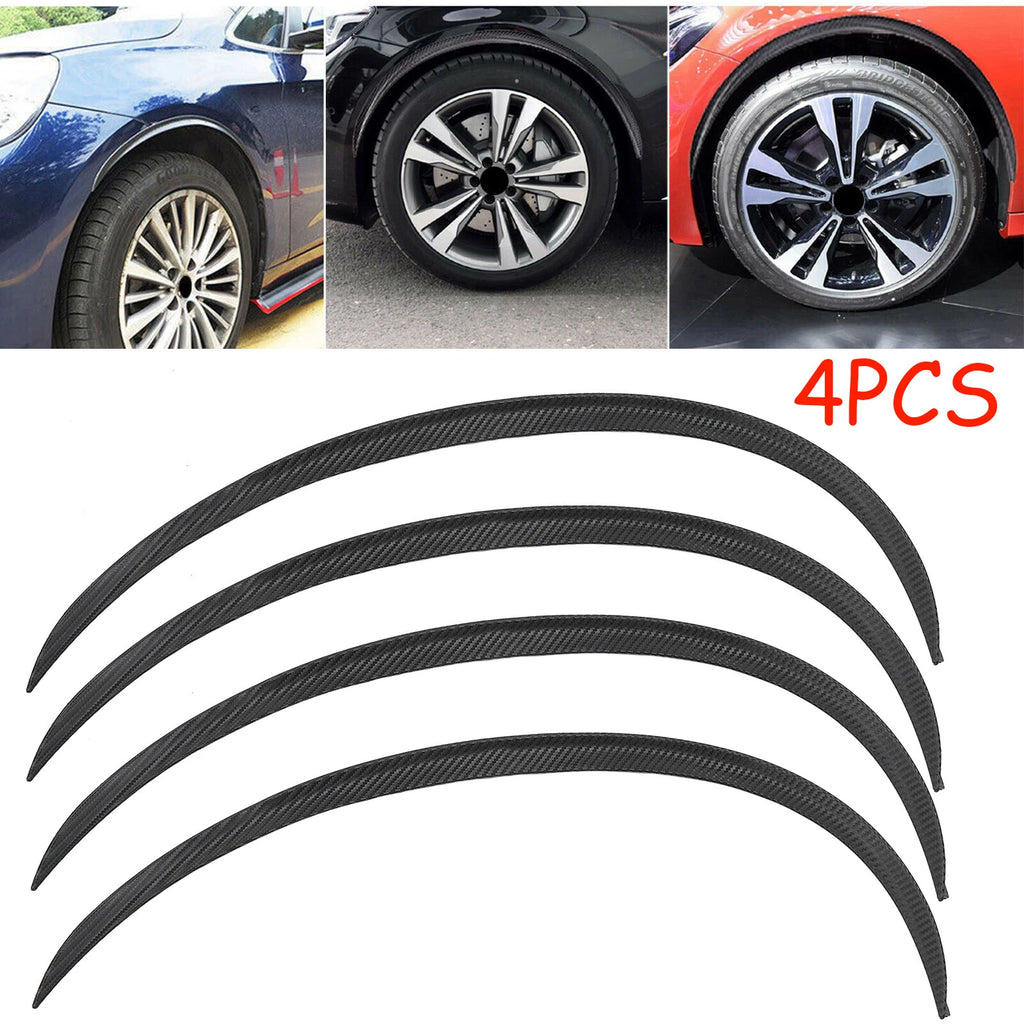 Set of 4 Carbon Fiber Style Wheel Arch Protector Trim for Cars