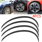 Set of 4 Carbon Fiber Style Wheel Arch Protector Trim for Cars