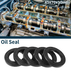 Set of 5 Oil Seal Ring 45x70x10mm NBR Rubber for Rotary Shaft