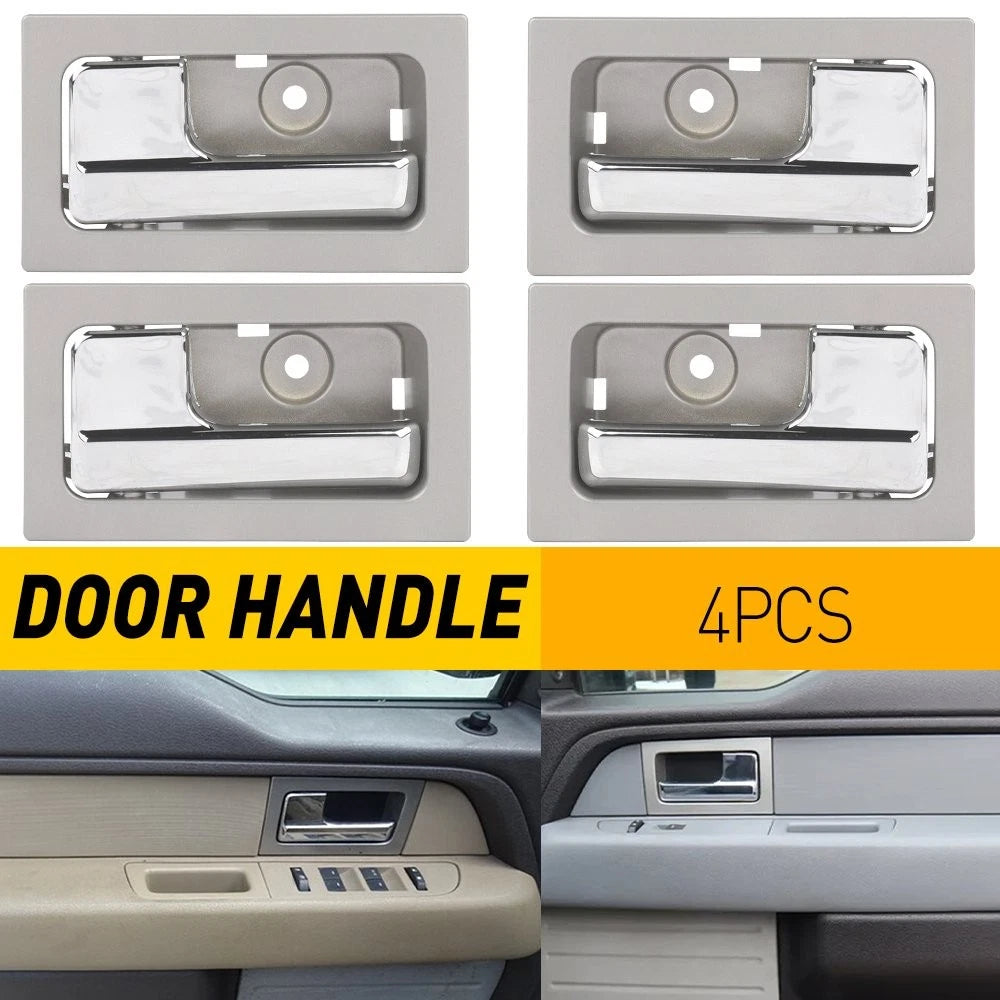 Set of 4 Interior Door Handles for Ford F150 (2009–2014) Silver H
