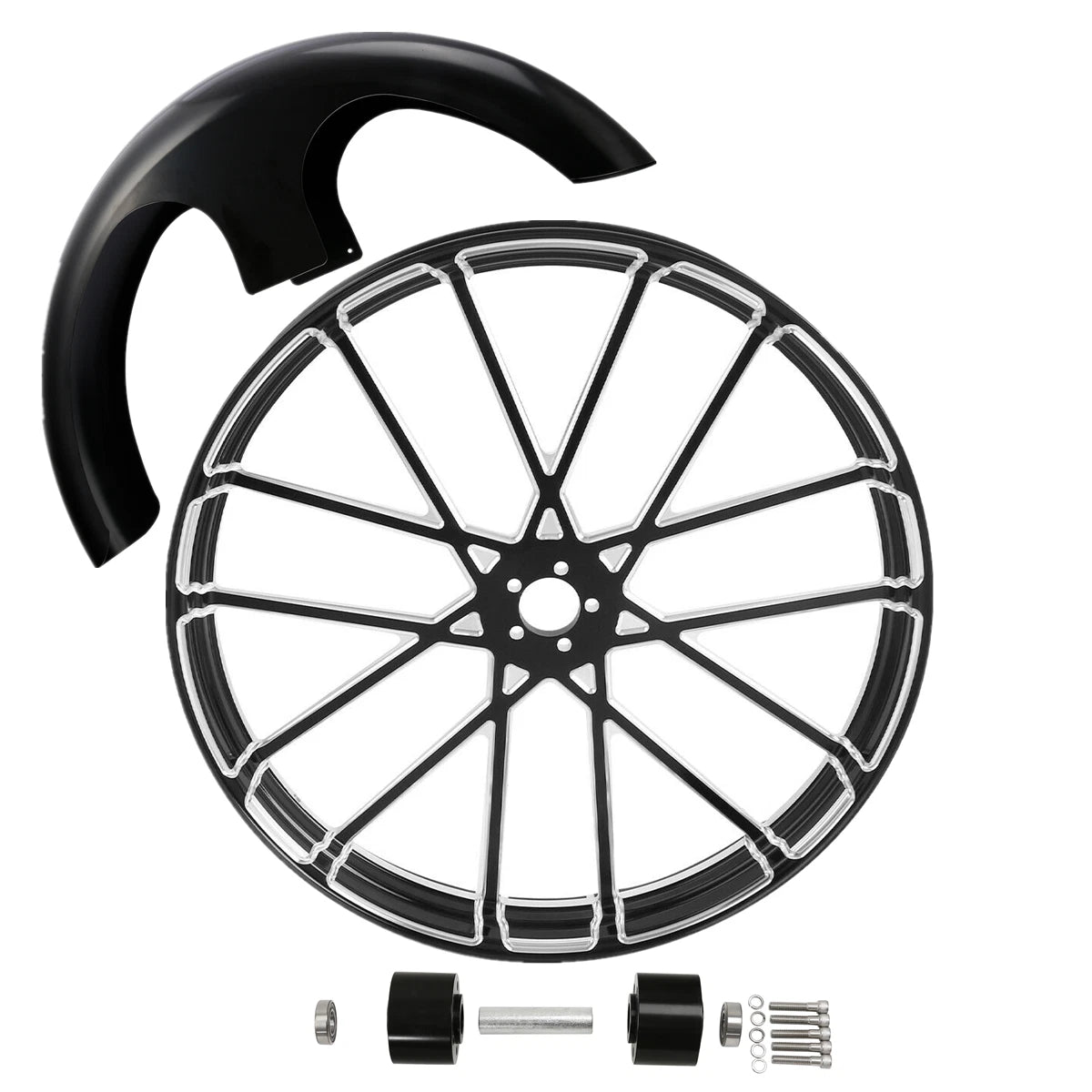 30" Front Wheel Rim Hub & Fender for Harley Touring Glide (2008–2023)