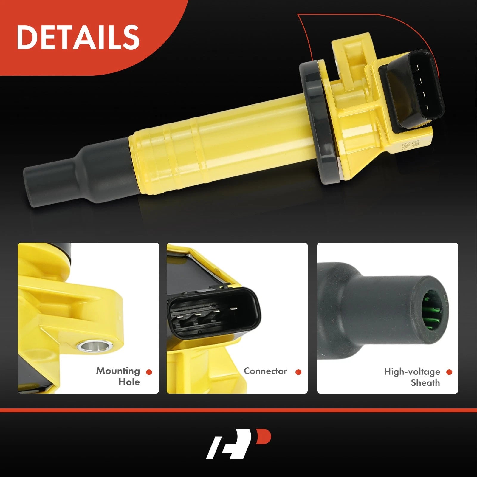 Set of 4 Yellow Ignition Coils for Toyota Corolla Matrix (2003–2008)