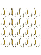 20X Golden Barbed Hooks for Zander Fish (Double with Spines)