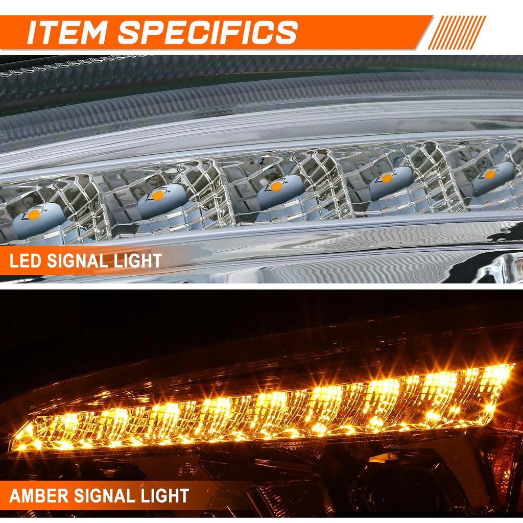 LED DRL Sequential Signal Projector Headlights for Kenworth T660 (2008–2017)