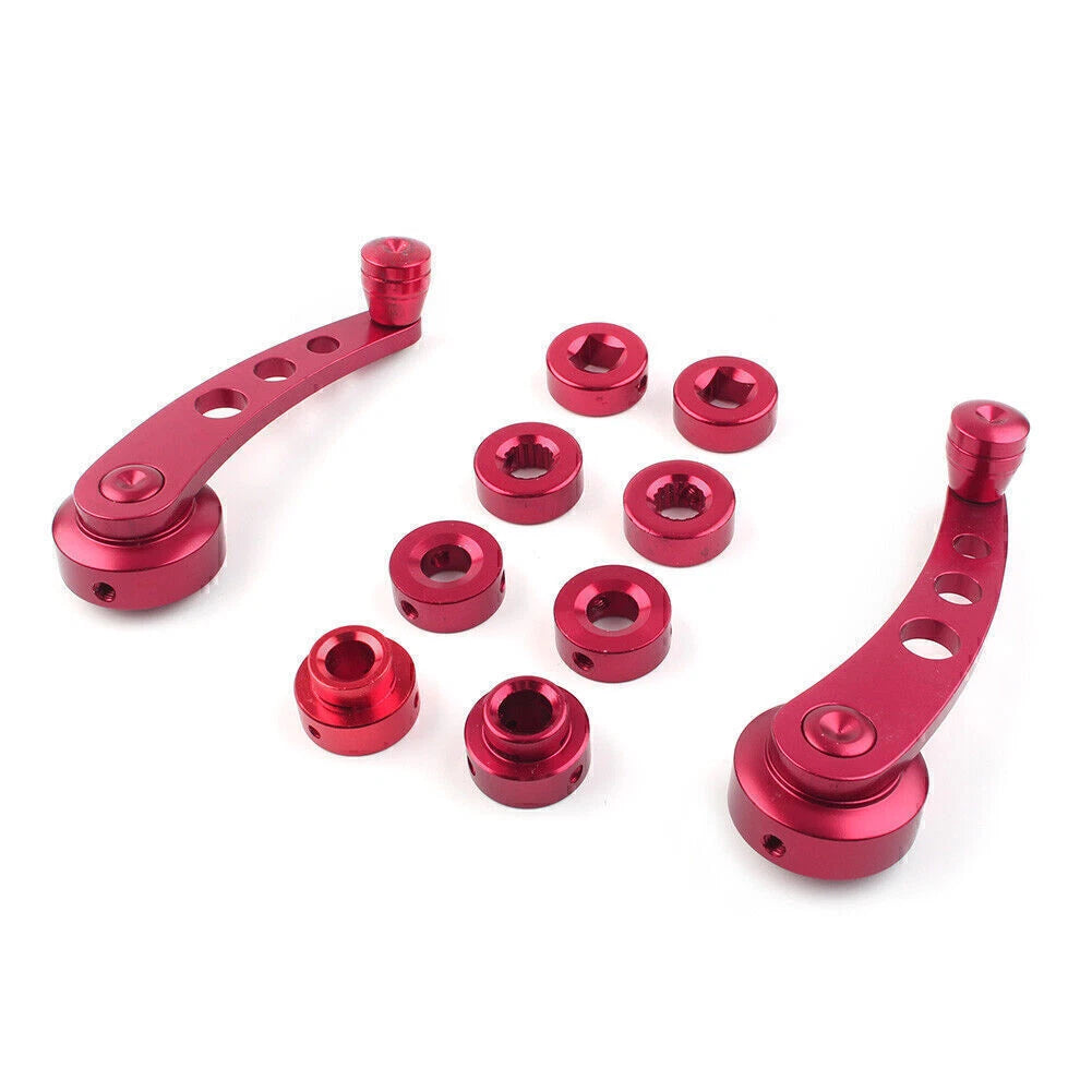 2X Aluminum Alloy Window Handle Winder Crank Red for Universal Fit