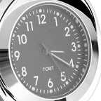 1 1/4" Chrome/Black Handlebar Mount Clamp Clock for Harley