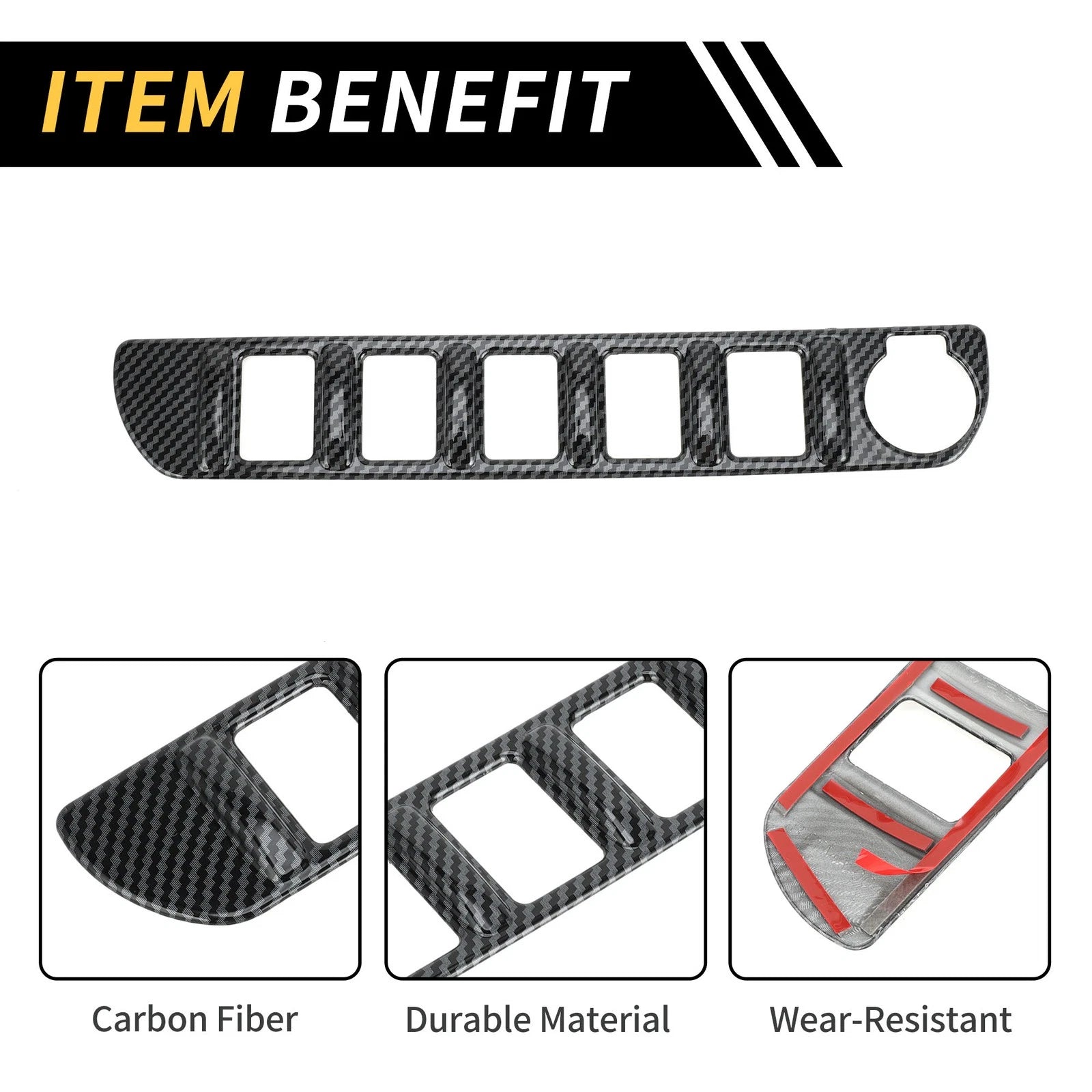Carbon Fiber AC Switch Button Control Cover Trim for Toyota Tacoma (2016–2023)