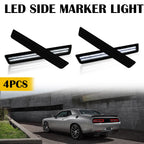 Set of 4 Smoked Lens Bumper Side Marker Lamps for Dodge Challenger (2008–2014)