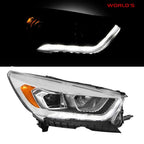 Headlight for Ford Escape (2017–2019) Halogen with LED DRL Chrome Housing Right