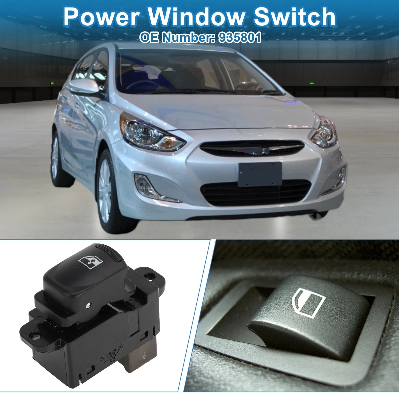 Power Window Switch Set of 2 for Hyundai Accent (2005–2007) No. 935801