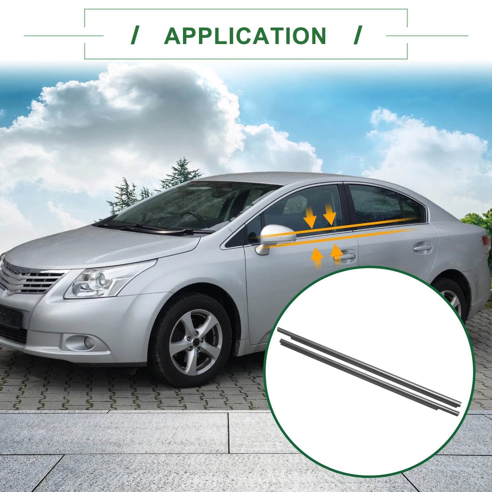2X Rear Window Weatherstrip Seal for Toyota Camry (1997–2001)