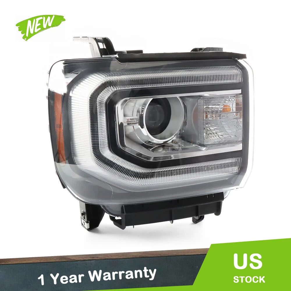 HID/Xenon Headlight Projector w/LED DRL Right Side for GMC Sierra 1500 (2016–2018)