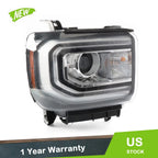 HID/Xenon Headlight Projector w/LED DRL Right Side for GMC Sierra 1500 (2016–2018)