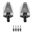 2X Ignition Coil & 4 U-Groove Spark Plug Kit for Mercedes W202 C220 (1994–2000)