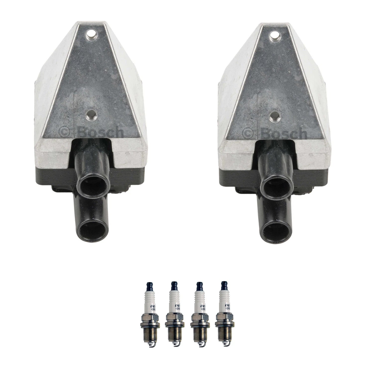 2X Ignition Coil & 4 U-Groove Spark Plug Kit for Mercedes W202 C220 (1994–2000)