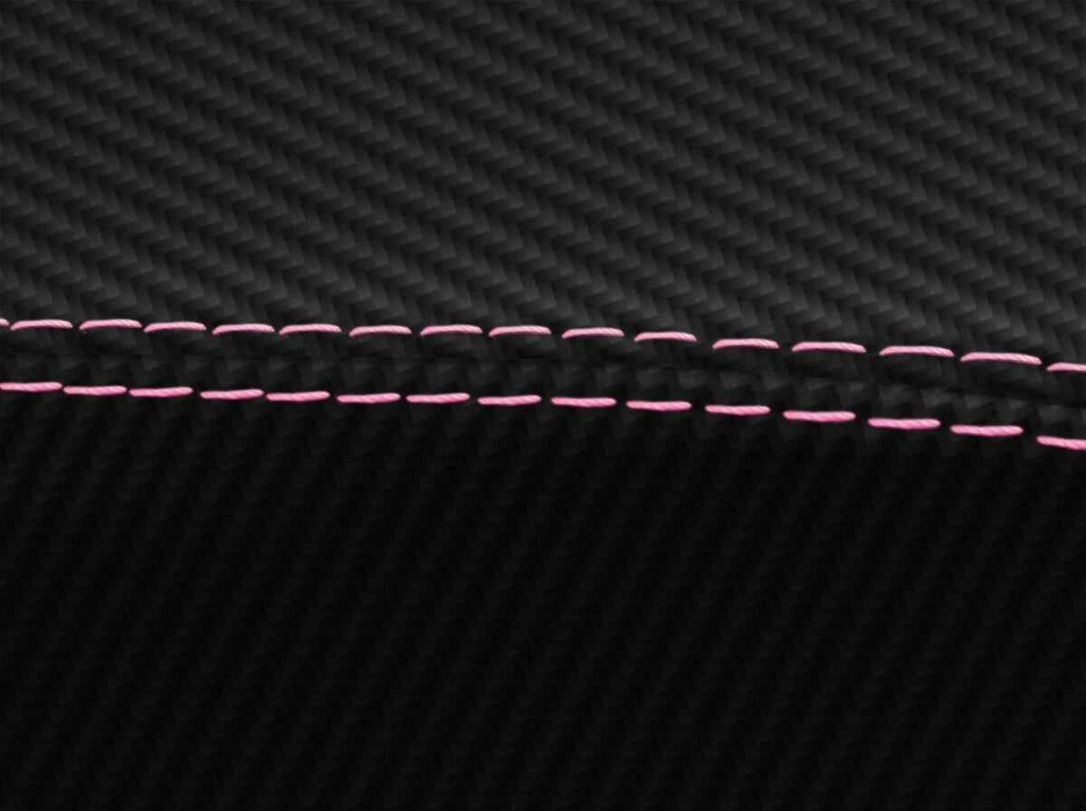 Console Lid Armrest Cover for Toyota Camry (2012–2017) Carbon Fiber Pink Stitch