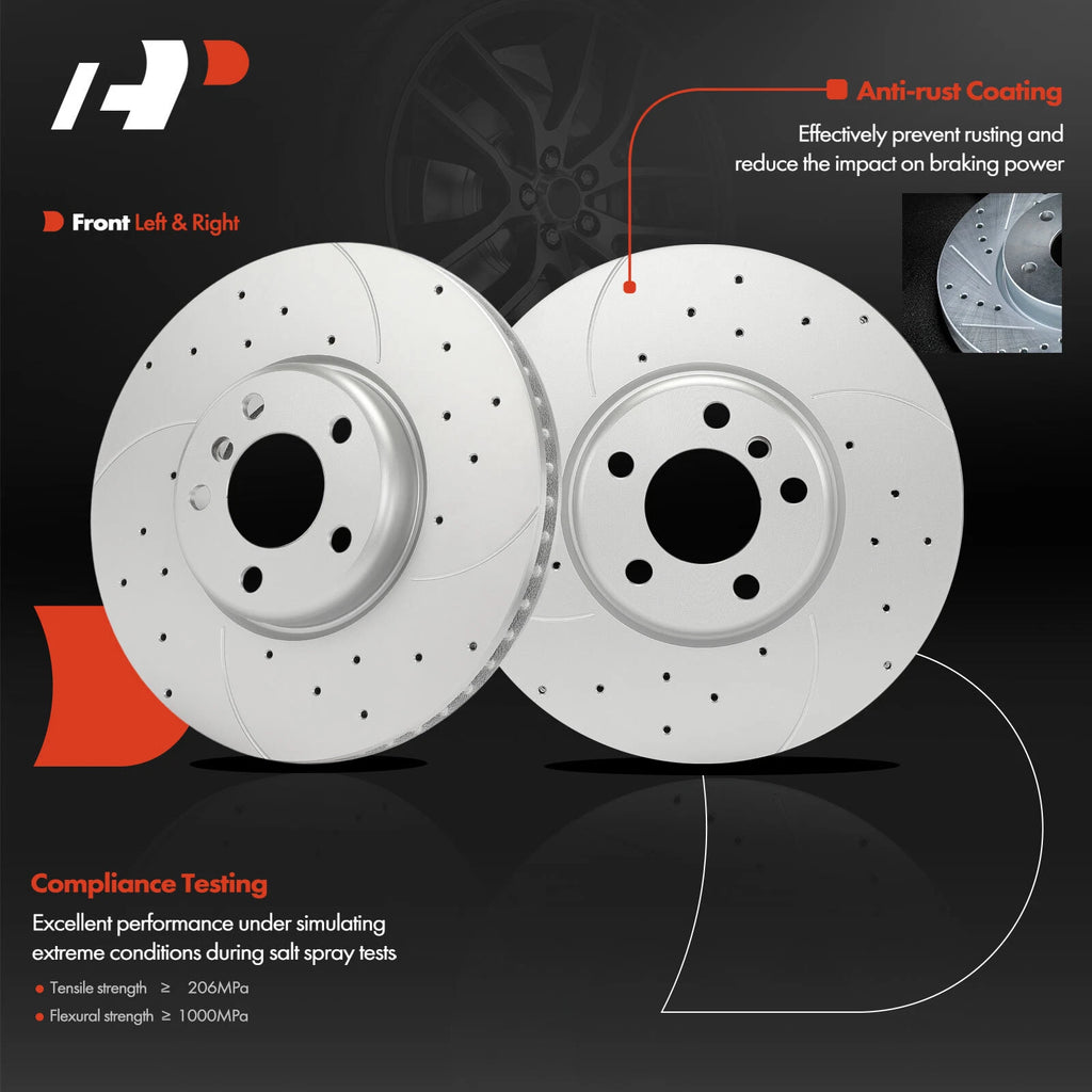 Front Drilled Brake Rotors & Ceramic Pads for BMW F10 (2011–2017)