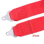 Set of 2 Red 5-Point Racing Harness Seat Belts with Quick Release
