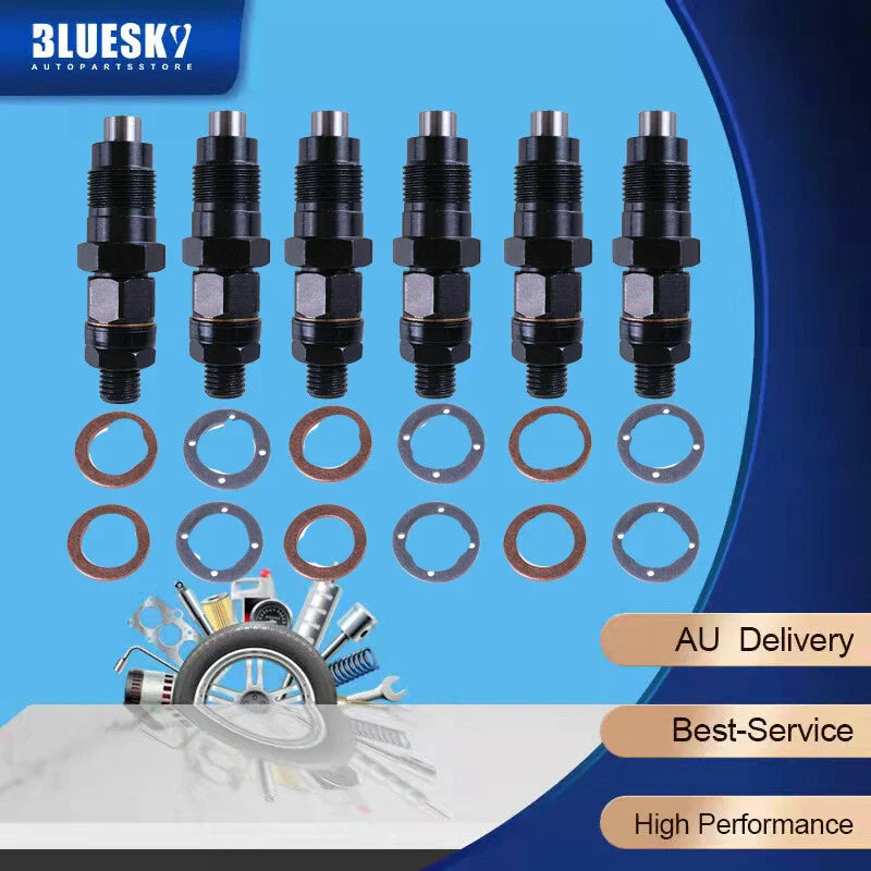 Set of 6 Diesel Fuel Injectors for Toyota Coaster HZB50 4.2L (1993-2003)