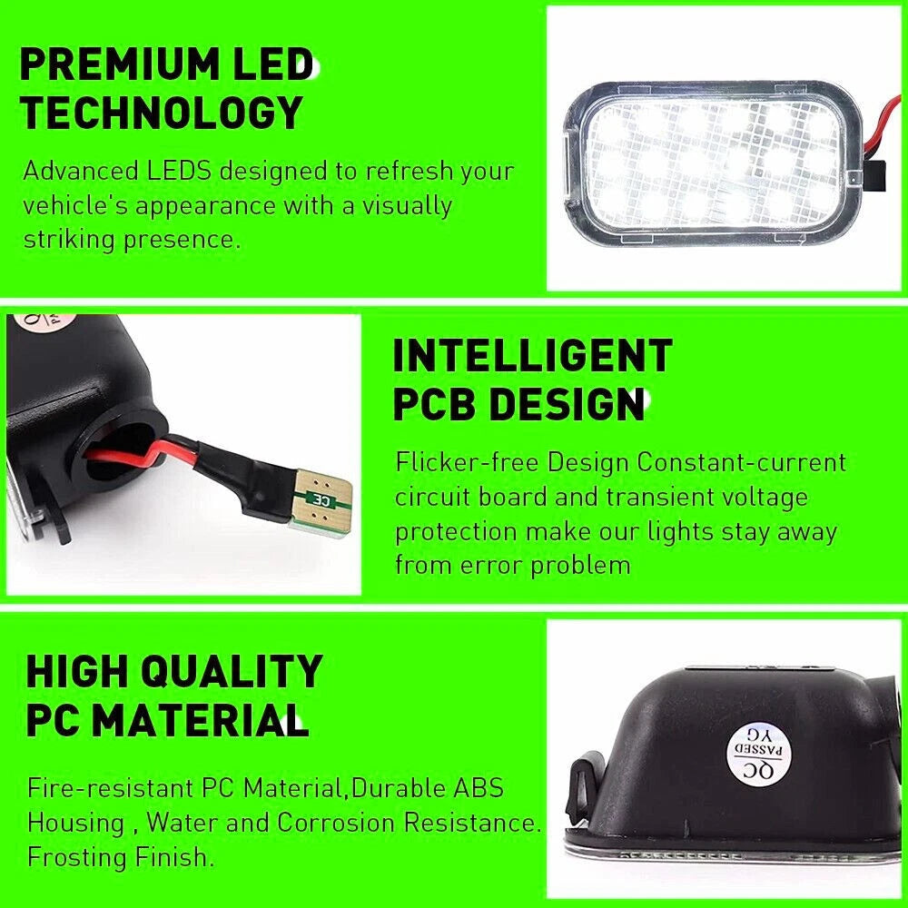 2X LED Side Mirror Puddle Light Assembly for Cadillac Escalade (2007–2014)