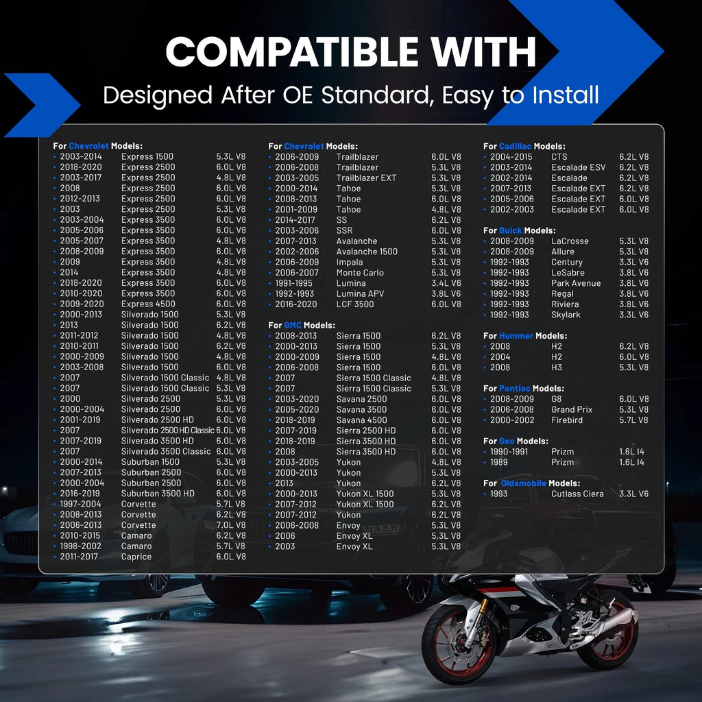 8X Iridium Spark Plugs Kit for Chevy Suburban 1500/2500/3500 HD (1999–2006)