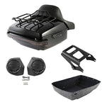 LED Backrest Mount Rack Speakers for Harley Touring (2009–2013)
