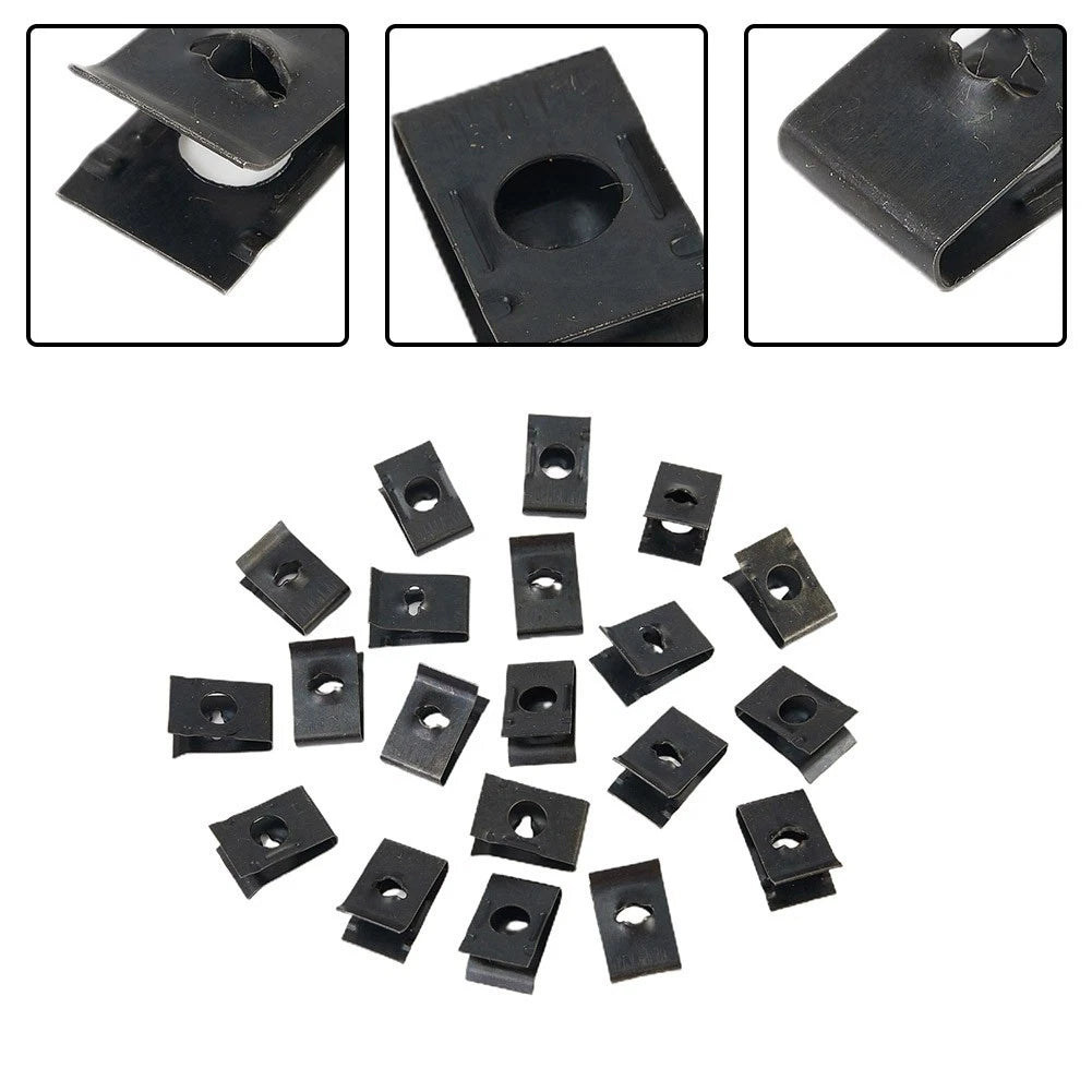 20x Metal U-Type Clips for Car Bumper Fender Trim Panel Fastener